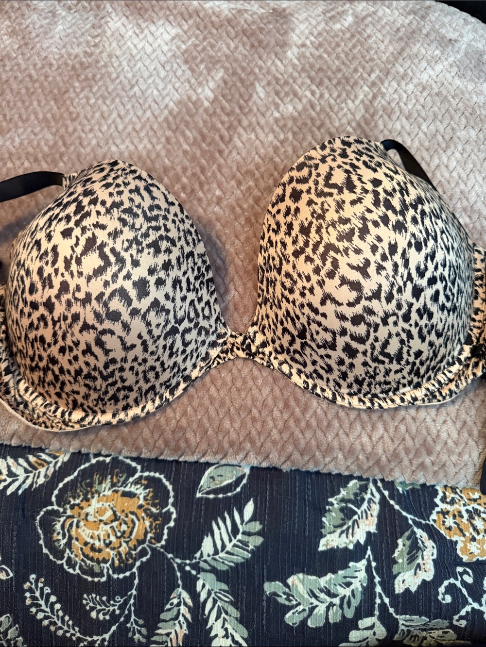 Victoria's Secret Leopard Print Bra - Beige & Black